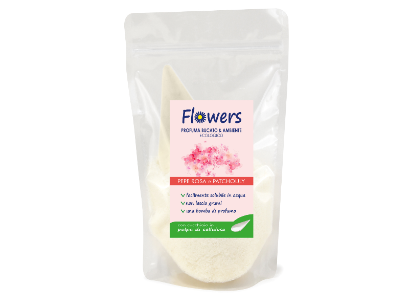 Profuma bucato in polvere ecologico Flowers 200g pepe rosa patchouli