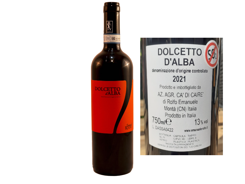 Dolcetto d'Alba doc 2022 ssa