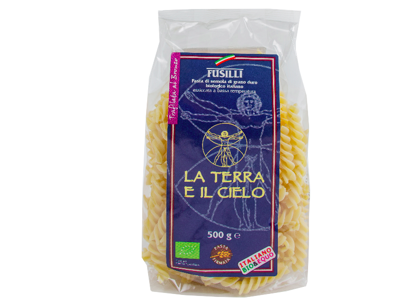 FUSILLI DI SEMOLA DI GRANO DURO TRAFILATI AL BRONZO GR. 500