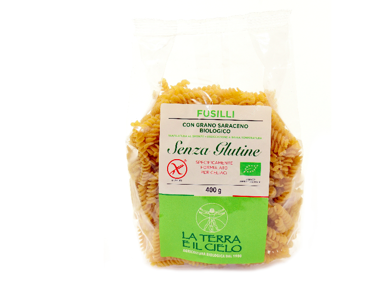 FUSILLI AL GRANO SARACENO, MAIS E RISO TRAFILATI AL BRONZO GR 400